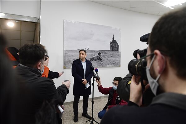 Szarka Gábor az SZFE új, naphegyi campusának sajtóbejárásán - fotó: Koszticsák Szilárd / MTI